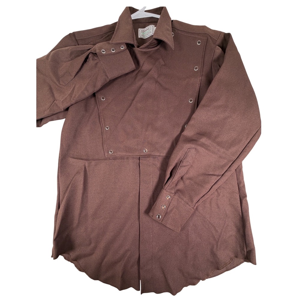 Vintage H Bar C California Ranchwear Bib Front Pearl Snap Shirt Size 16.5 Large